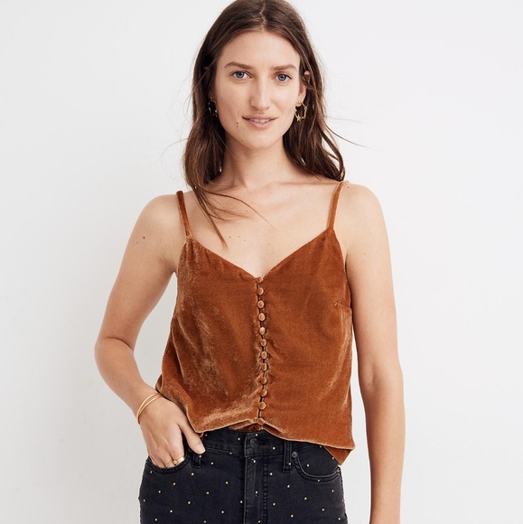 Madewell Tops - Madewell Velvet Button-Down Cami